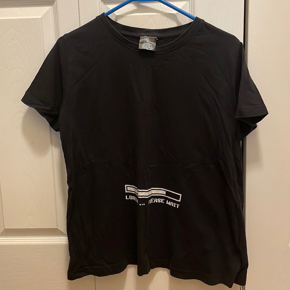Funny Black Think Geek Maternity Shirt, Size M